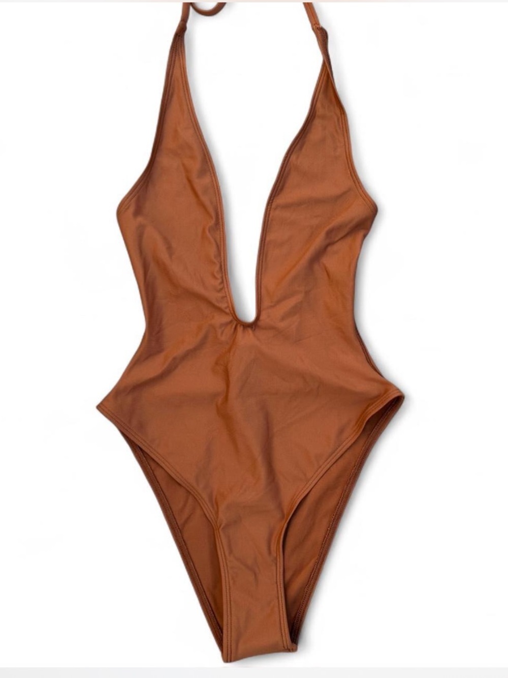 SKIMS *NWT CLASSIC SWIM DEEP
PLUNGE ONE PIECE | COLOR: BRONZE I SIZE: L - Picture 6 of 7
